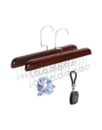 8 Hook Wooden Multi Use Hanger - 1 Pc