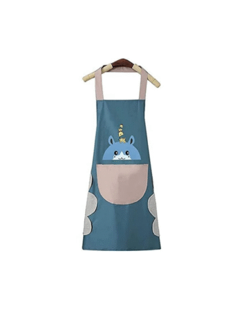 Cute Cartoon Print Kitchen Apron With Pocket