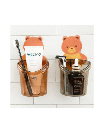 Cartoon Bear Self-adhesive Toothbrush Holder - 1 Pc