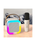Wireless Mini Portable Bluetooth Speaker with Mike, 5Hrs Playtime Light & Voice Effects Multi Play Modes K12/TF Card/USB/Type C Fast Charging Port