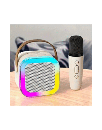Wireless Mini Portable Bluetooth Speaker with Mike, 5Hrs Playtime Light & Voice Effects Multi Play Modes K12/TF Card/USB/Type C Fast Charging Port