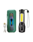 2 in 1 Flashlight Rechargeable USB Torch, Mini Size Telescopic Portable Torch with Pen Clip Outdoor Other Camping