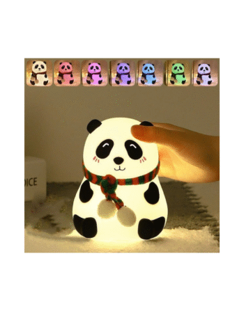 Rechargeable Panda Silicone Night Light, 7-Color Changing, Perfect Room Decor & Gift for Toddler, Children, Teens- Cute Valentine's Day Present
