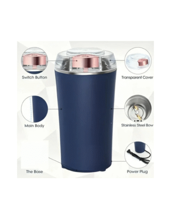 Stainless Steel Electric Grinder, Multifunctional Coffee Grinder with Stainless Steel Blades Electric Coffee Grinder Protection Against Overheating Portable Coffee Grinder for Beans