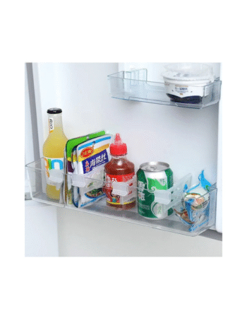 4 Pcs Fridge Organizer Adjustable Shelf Divider, Refrigerator Internal Drawer Shelf Divider Clip, Expandable Fridge Drawers Storage Partition Clips