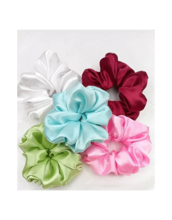 1 Pc Premium Satin Silk Scrunchie-L (Random Colour)