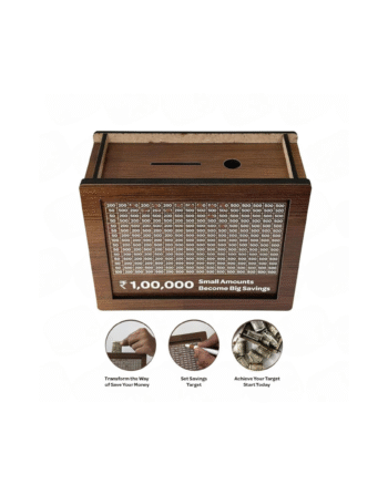DIY Wooden Piggy Bank for Kids & Adults, Coin Box with Carved Design, Savings Box, Mini Bank, Donation Box, Smart Money Box, Wooden Coin Box, Money Saver, Piggy Bank with Numbers