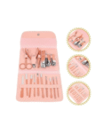 16-in-1 Professional Manicure Pedicure Grooming Kit – Nail Clippers, Scissors, Tweezers & Tools in Elegant Travel Case