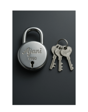 Ajani Heavy-Duty Stainless Steel Round Padlock with 3 Keys