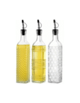 1 Pc Glass Oil Dispensers 500ml Oil and Vinegar Bottle with Pourer Square Shape (Random Design)