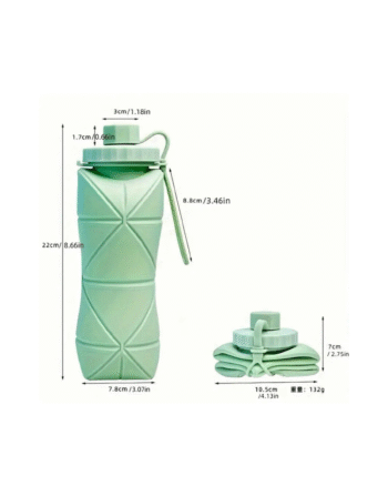 Portable Silicone Water Bottle – 600ML Leak-Proof & Space-Saving Design (random color)