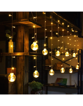 WishBall Hanging LED String Lights – 12 Glowing Balls for Festive Decor