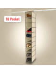 10 Pocket Multipurpose Hanger, Space-Saving Wall-Mounted Organizer with Clear Drawer Shelves for Closet & Wardrobe