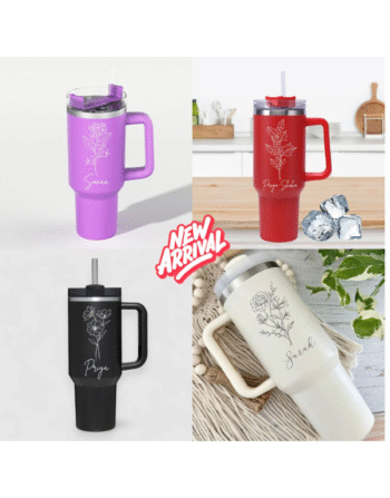 1200ml Customized Tumbler with Name & Special Birth Flower