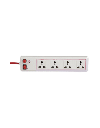Power Line Red 4-Way Extension Board