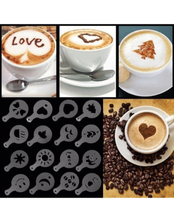 16 Pcs Coffee Stencil
