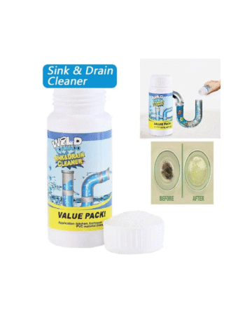 Wild Tornado Sink & Drain Cleaner, Powerful & Clog Remover Sink Cleaning Powder, Automatic Toilet Blockage Cleaner, Blockage in Washbasin, Septic Tank, Sinks, Pipes [Buy 1 Get 1 Free]