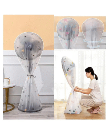 Dustproof Stand Fan Cover (Full Size), Waterproof Dustproof Fan Cover Washable Standing Round Fan Cover With Adjustable Node, Table Fan Protective Cover