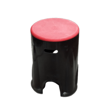 Round Plastic Stool (Red & Black)