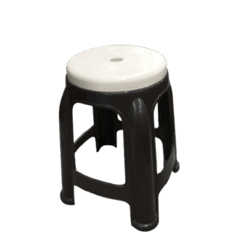 Plastic Stool (White & Black)
