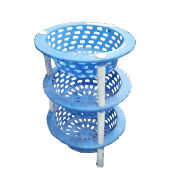 Multipurpose Plastic Storage Vegetable Basket tokri For Kitchen, Rack (3 Layer)
