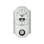 Ajanta Wall Clock | Model No 427 Classic Musical Pendulum Quartz Wall Clock – Pendulum Clock – White