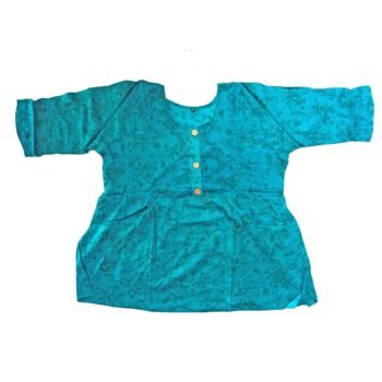 Cotton Short Top With Green colour Floral Pattern | 44 Size