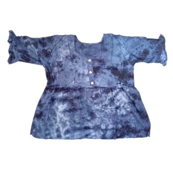 Cotton Short Top With Bluish Smoke Pattern | XXL