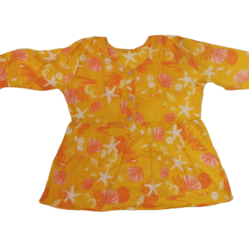 Cotton Short Top With Yellow colour Flower Pattern