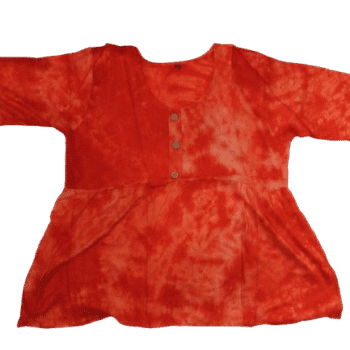 Cotton Short Top Red Colour Smoke Pattern