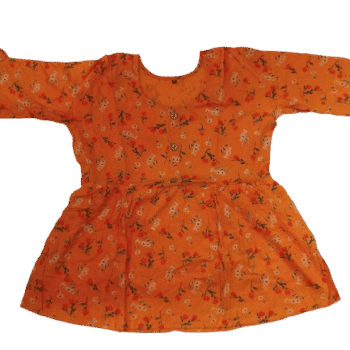 Cotton Short Top With Red Colour Floral Pattern