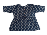 Cotton Short Top Blue and White Colour Floral Pattern