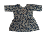 Cotton Short Top White and Blue Floral Pattern