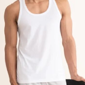 DaMENSCH Neo-Cotton Antibacterial Vest Round-  White