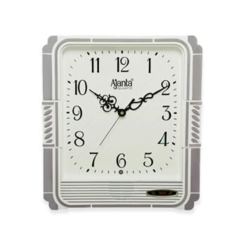 Ajanta Wall Clock | Model No 257 Wall Clock – Classic Musical Quartz Wall Clock – Plain Musical Clock – White