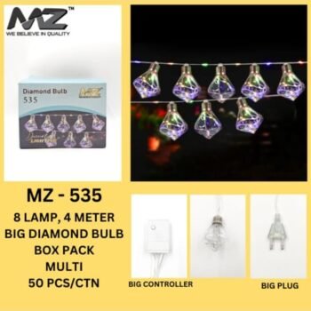 MZ 535 8LAMP ,4MTR BIG DAIMOND BULB BOX PACK